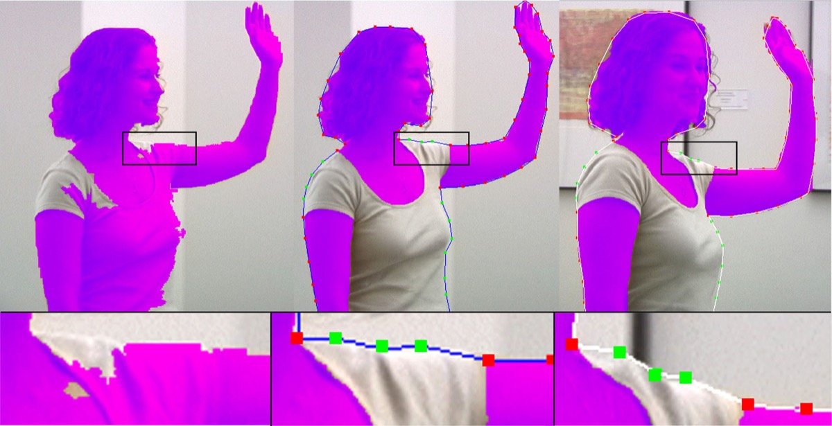 Interactive video cutout foreground segmentation stages